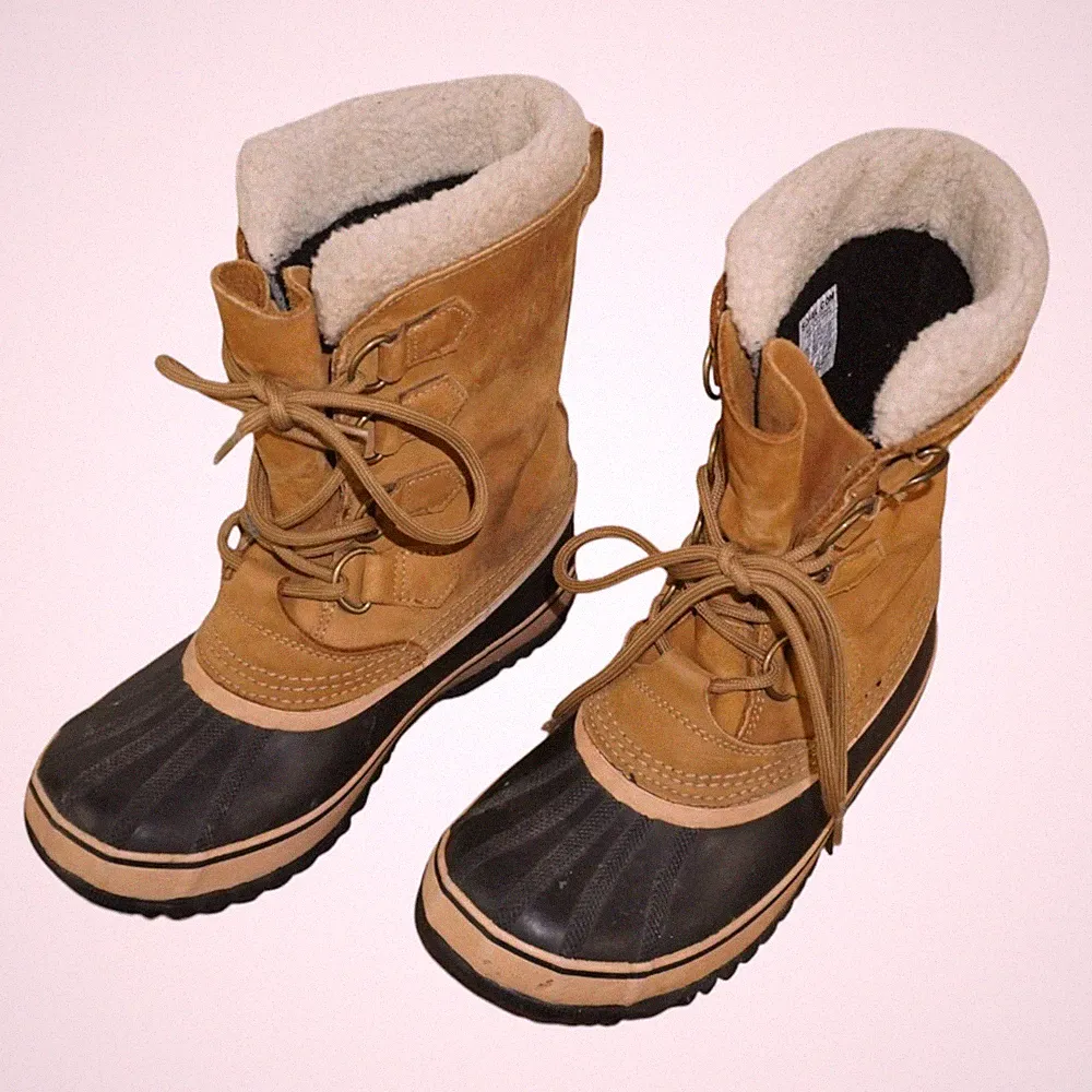 Sorel 38 Damen Caribou Winterstiefel Schneestiefel Wasserdicht Braun Nubukleder