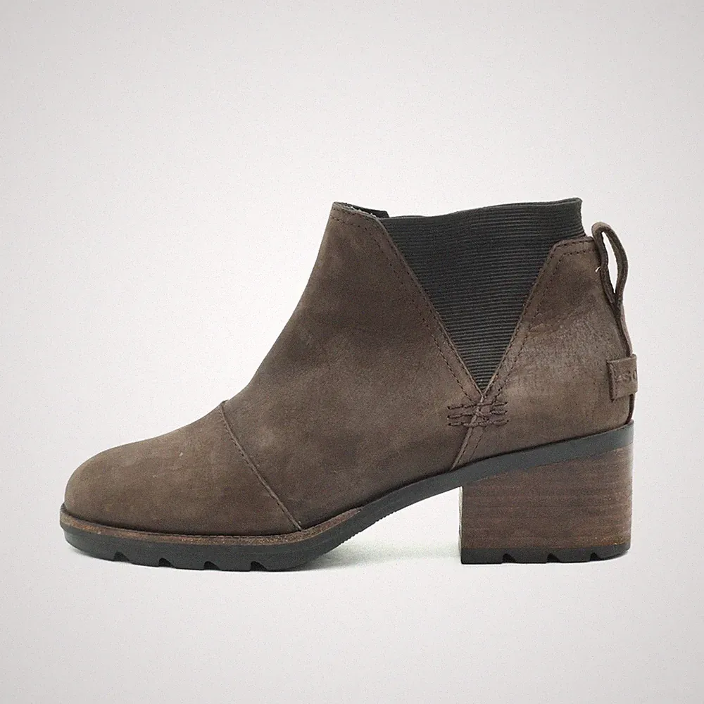 SOREL Damen 3712-205 Stiefeletten Braun Leder Kurzschaft Schaft Chelsea EU 37.5