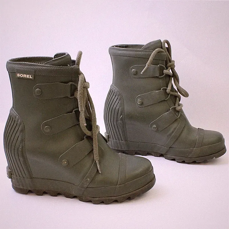 Sorel Damen 6.5 Joan Regen Gummi Keil Stiefel Wasserfest Zum Schnüren