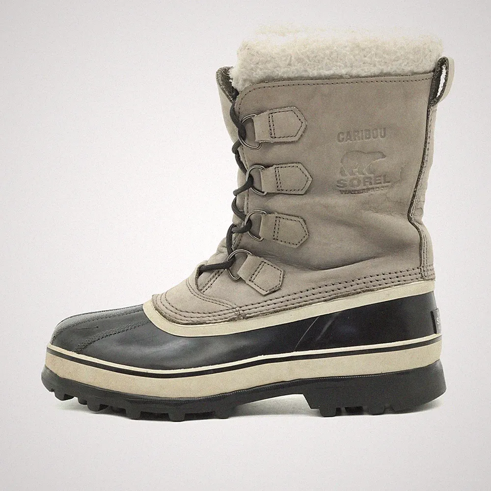 Sorel Damen Caribou Stiefel Grau Leder Mittel Wasserdicht Winterstiefel EU 40.5