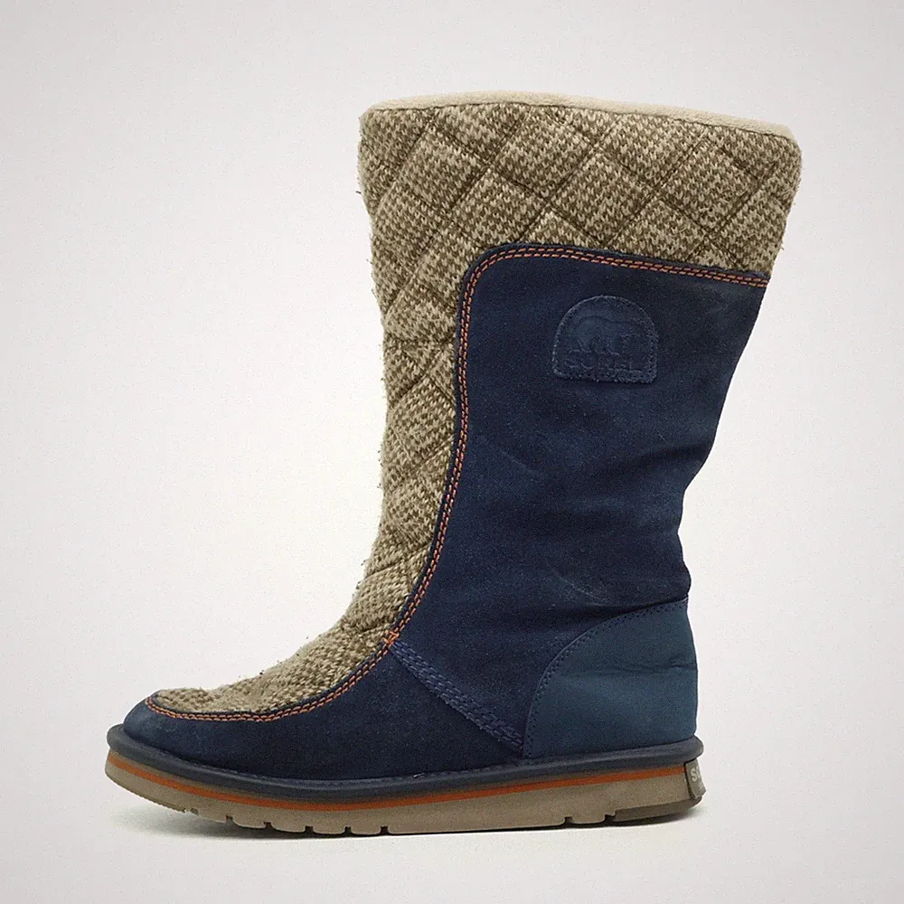 Sorel Damen NL2075-464 Stiefel Blau Braun Wildleder Boots Winterstiefel EU 40.5