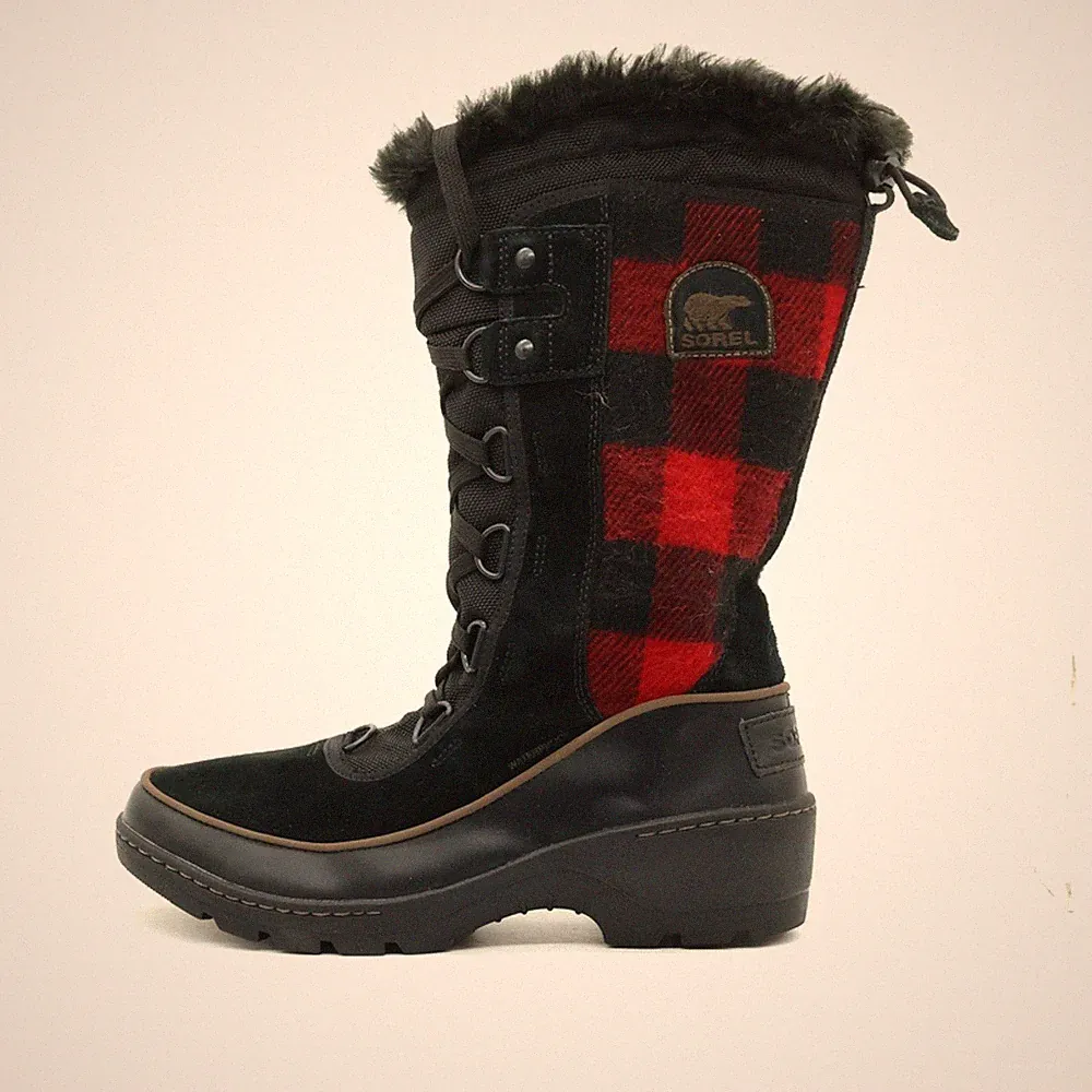 SOREL Damen NL2540-010 Stiefel Schwarz-Rot Snowboots Winterstiefel EU 38