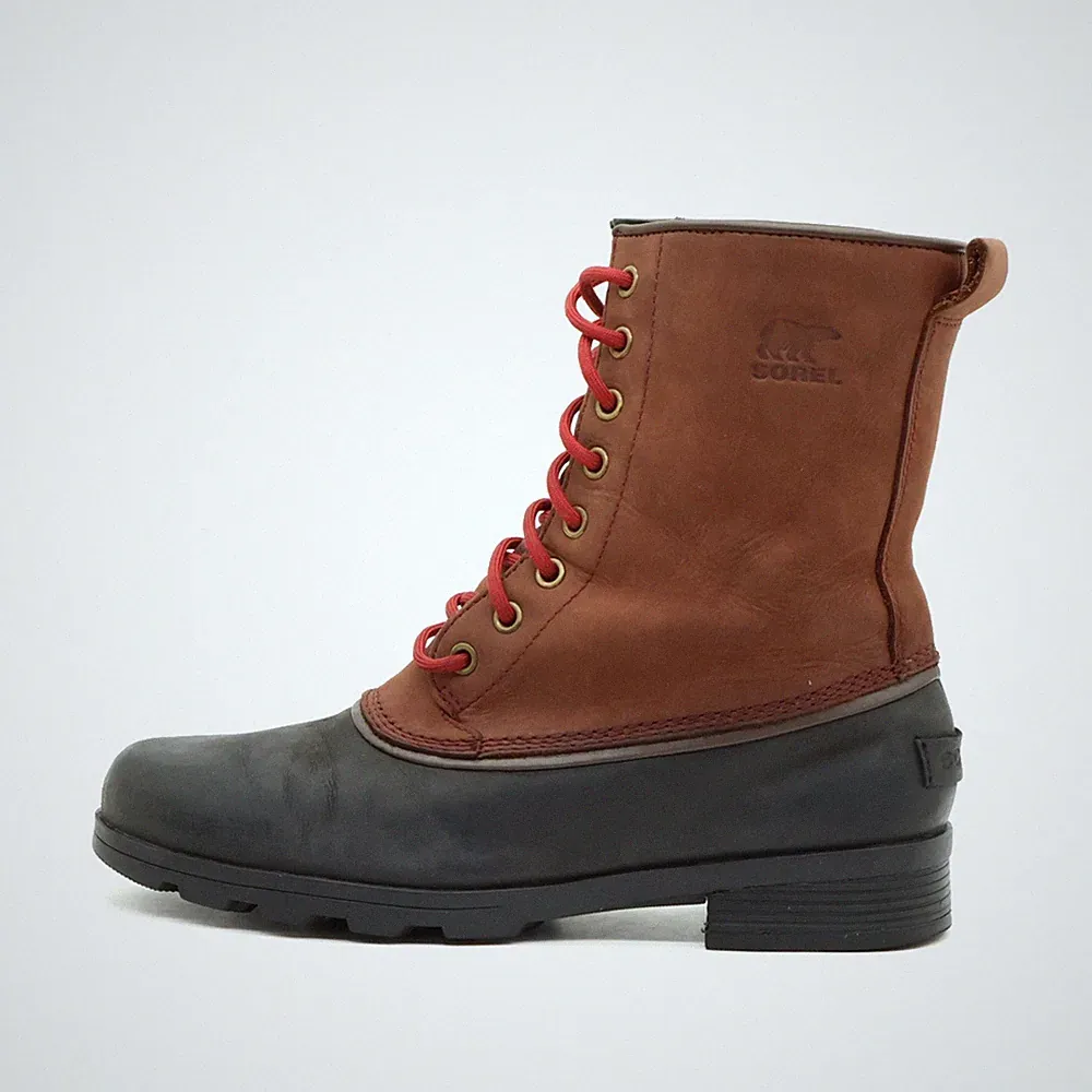 Sorel Damen NL2648-628 Stiefel Braun Schwarz Leder High-Top Winterstiefel EU 40