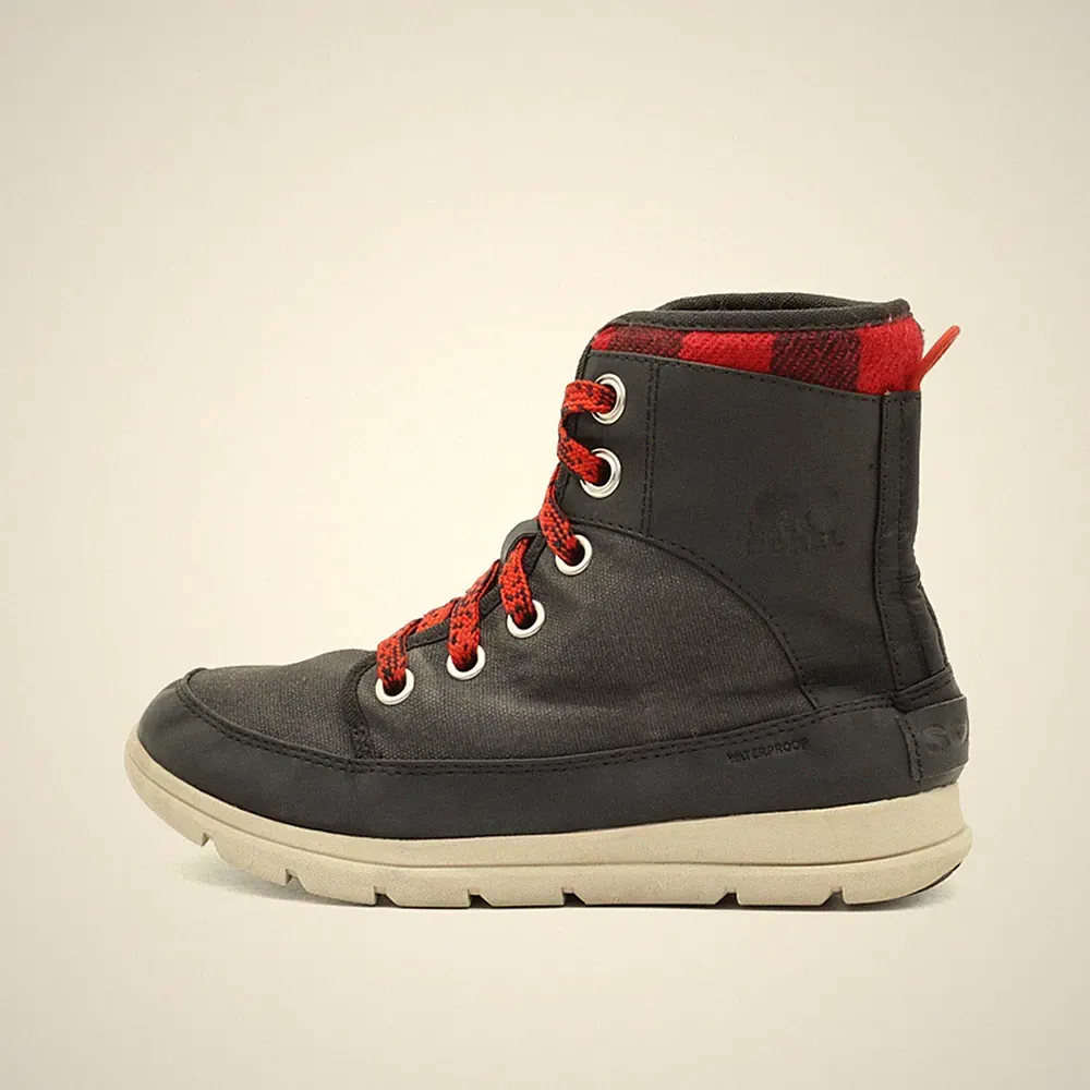 Sorel Damen NL3494-010 Stiefel Schwarz Rot Textil Outdoor Winterstiefel EU 39.5