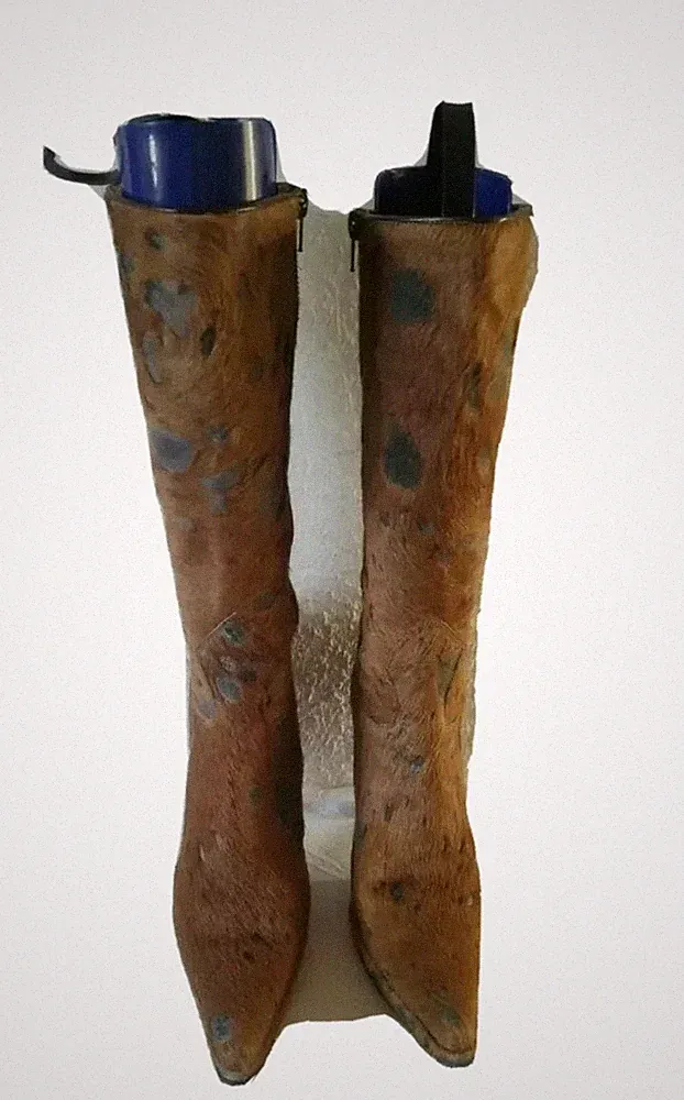 Spaziomoda Damen Stiefel, Echt Leder, Gr. 40 Spaziomoda, Wildleder, Braun.