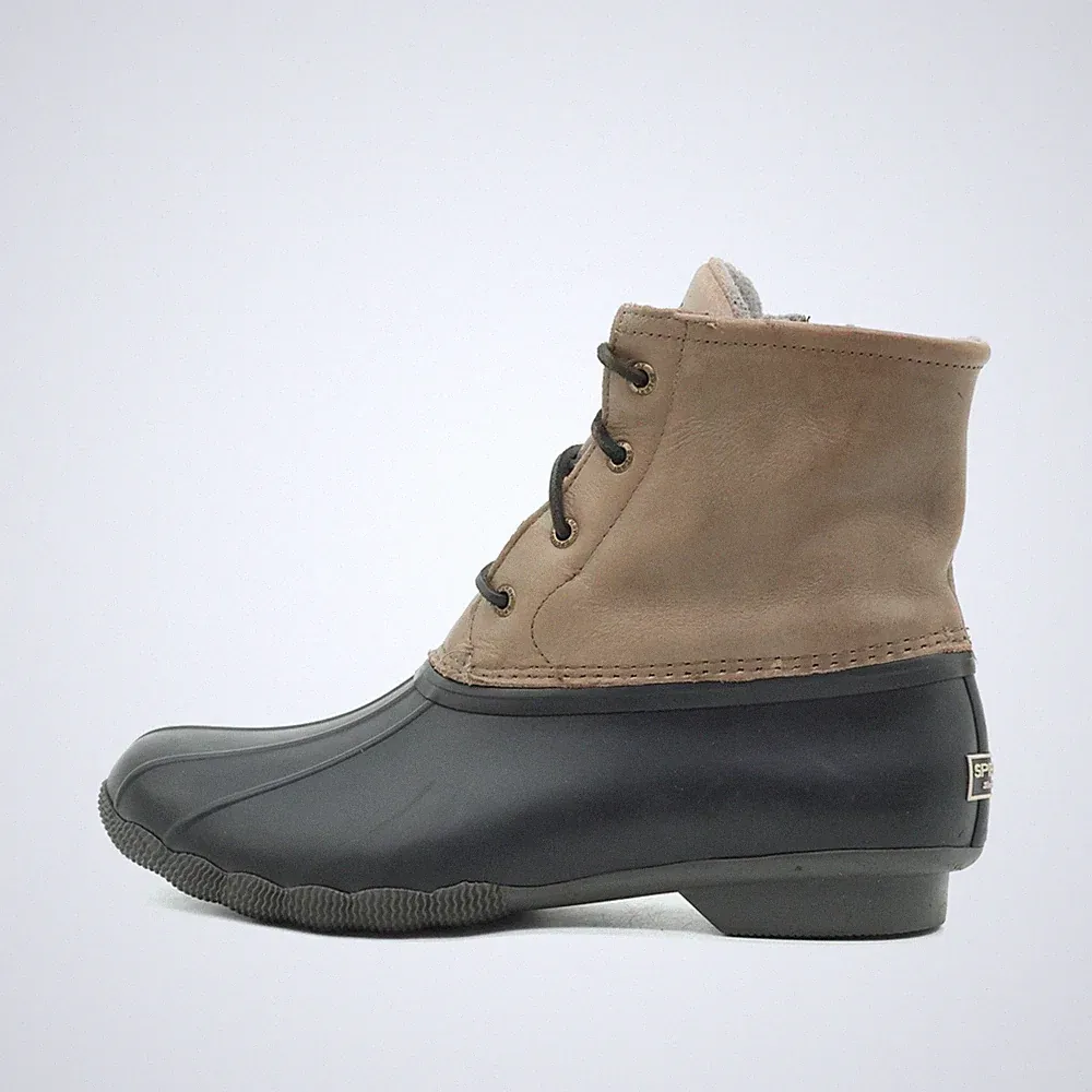 Sperry Damen STS81732 Boots Braun Schwarz Wildleder Gummi Duck Stiefel EU 42.5