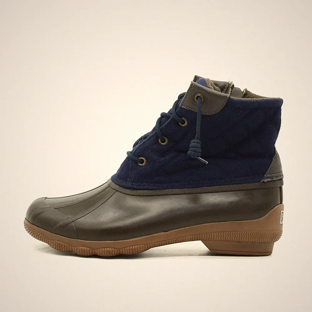 Sperry Damen STS82525 Stiefel Blau Braun Textil Gummi Ankle Boot Outdoor EU 40,5