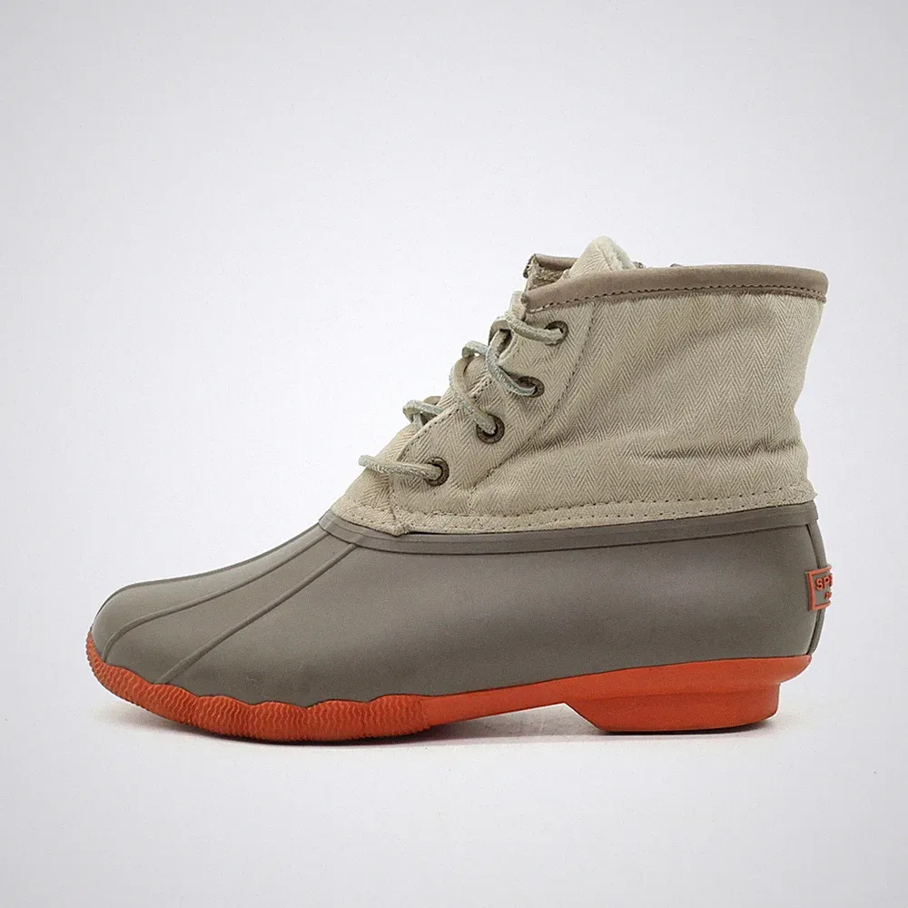 Sperry Damen STS83233 Stiefel Beige/Grau/Orange Waterproof Regenstiefel EU 38.5