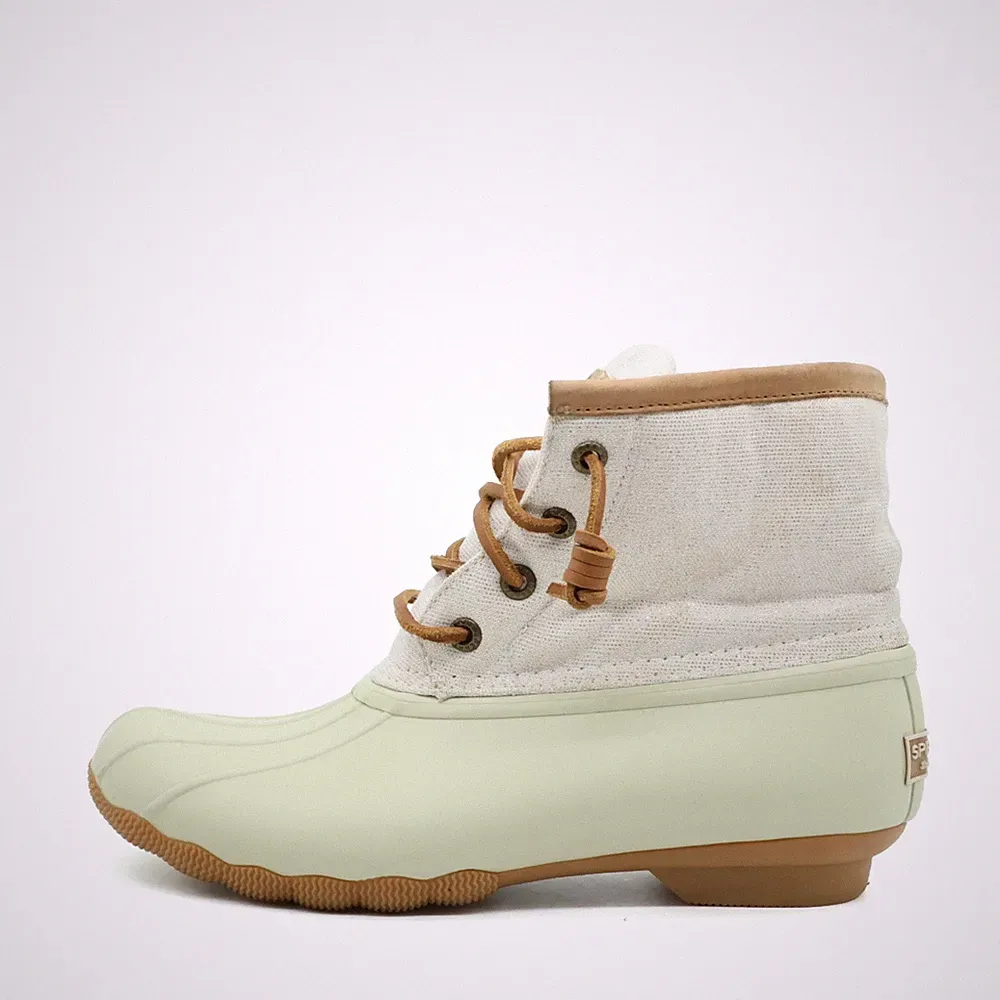 Sperry Damen STS83234 Stiefel Beige/Braun Textil/Gummi Boots Regenstiefel EU 36
