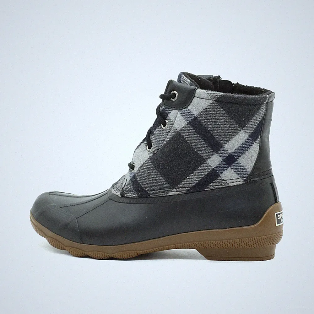 Sperry Damen STS86446 Stiefel Schwarz Grau Textil Gummi Duck Boots EU 39.5