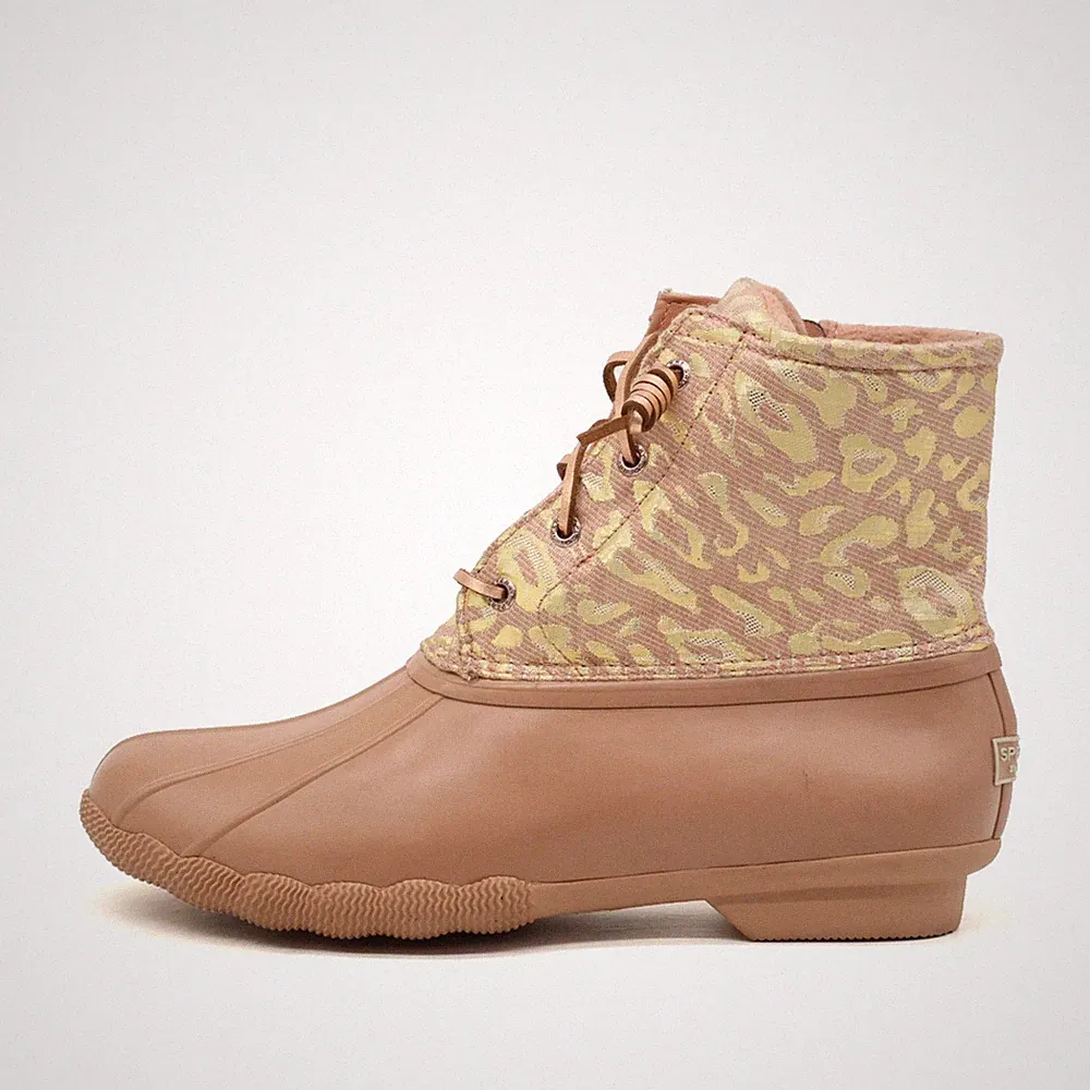 Sperry Damen STS87901 Stiefel Beige/Gold Textil/Gummi Duck Boots EU 41