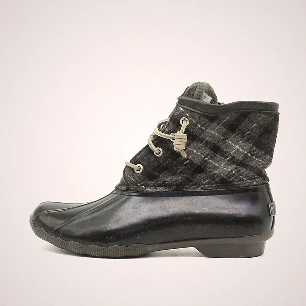Sperry Damen STS91005 Stiefel Schwarz Grau Textil Boot Stiefeletten EU 38.5