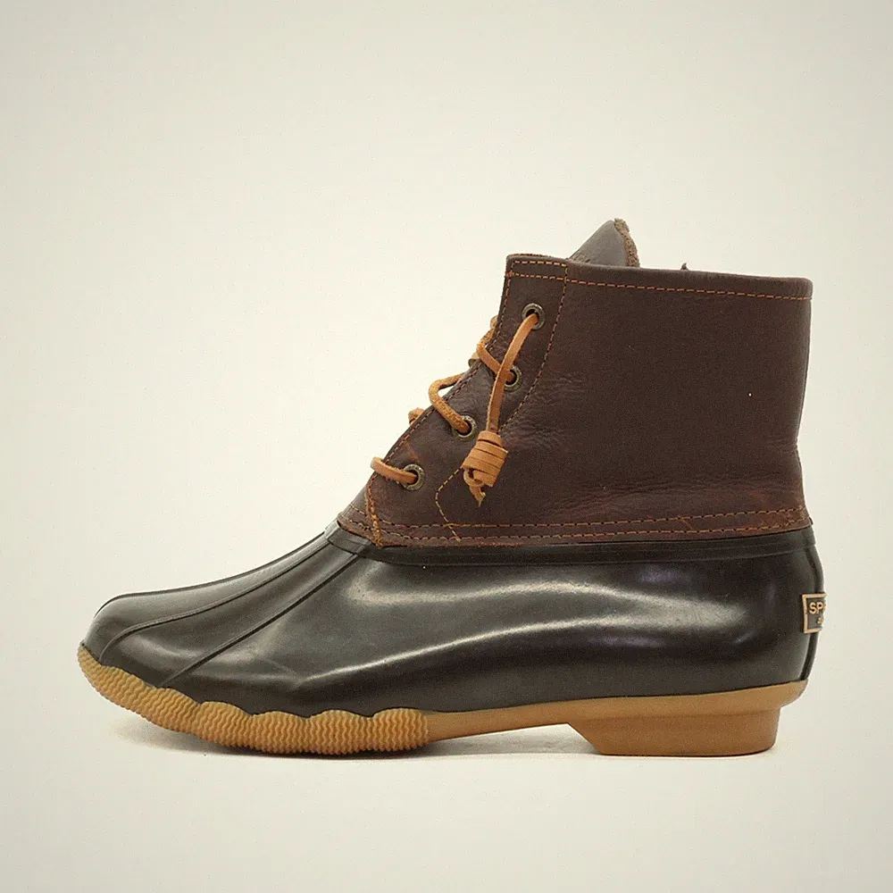 Sperry Damen STS91176 Stiefel Braun Leder/Gummi Boot Stiefeletten EU 40,5