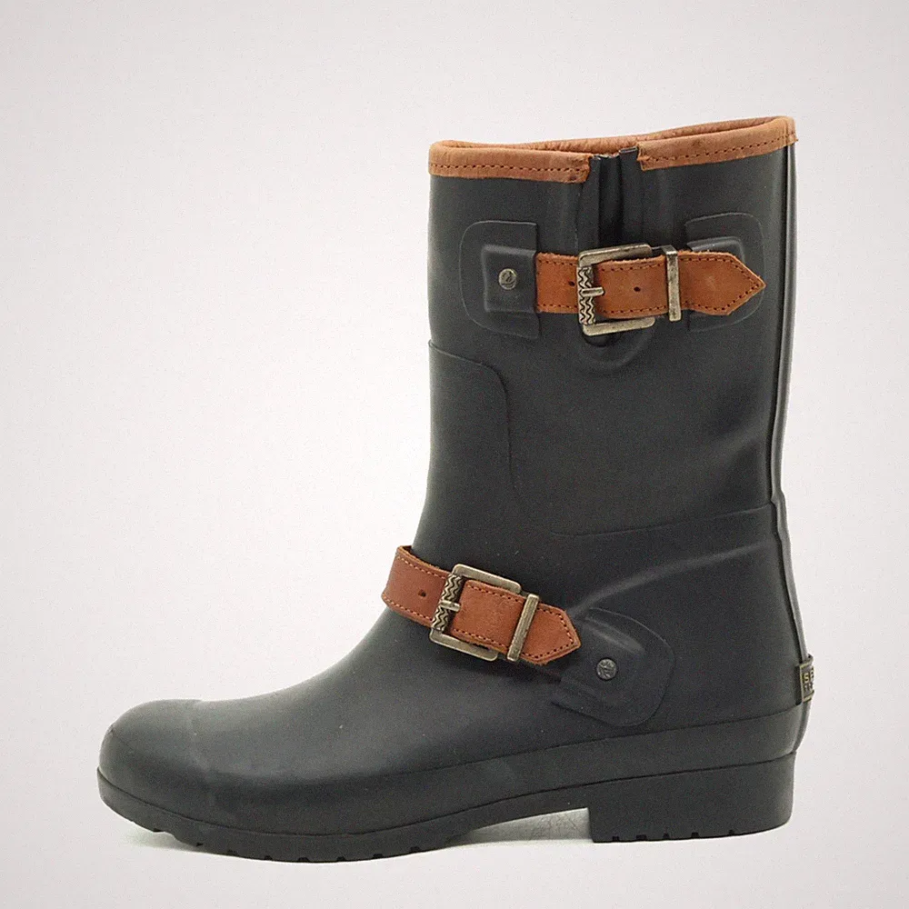 Sperry Damen STS93811 Stiefel Schwarz/Braun Gummi Top-Sider Gummistiefel EU 37,5