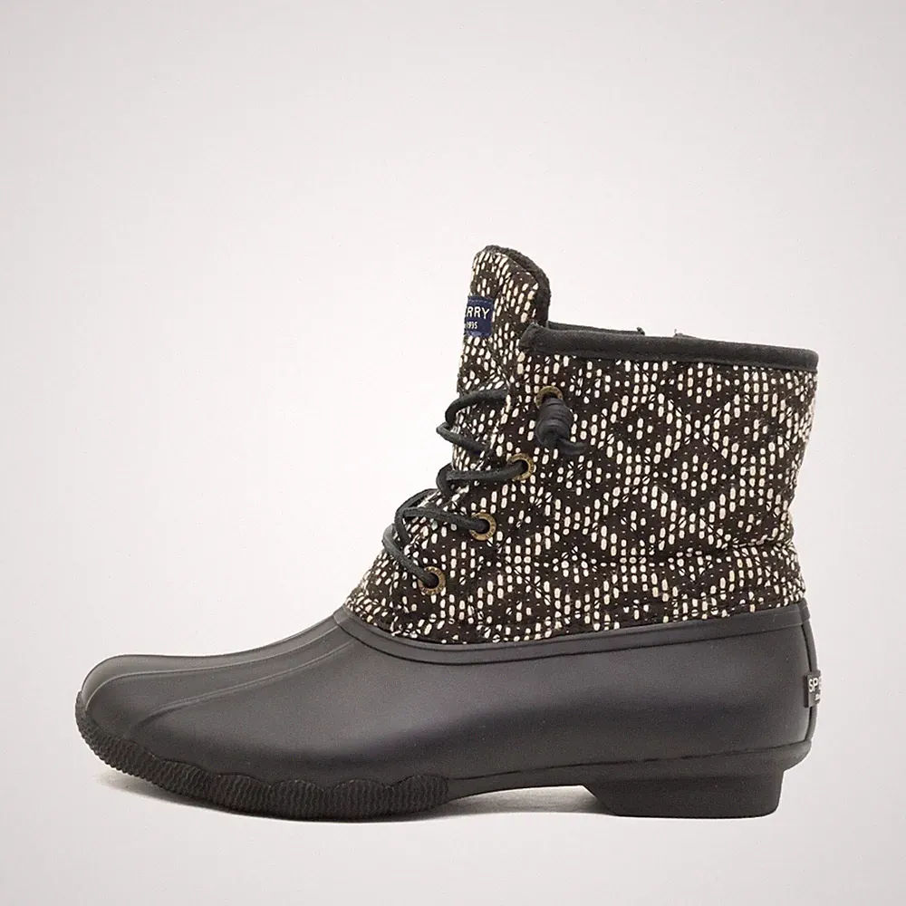 Sperry Damen STS95348 Stiefel Schwarz Textil/Gummi Boots Stiefeletten EU 38,5