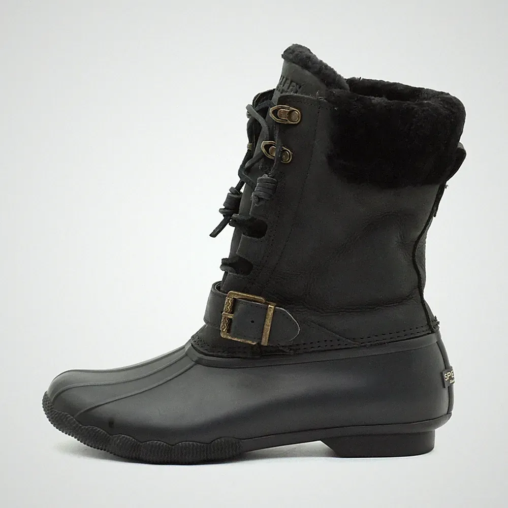 Sperry Damen STS97560 Stiefel Schwarz Leder Wasserfest Winterstiefel EU 40