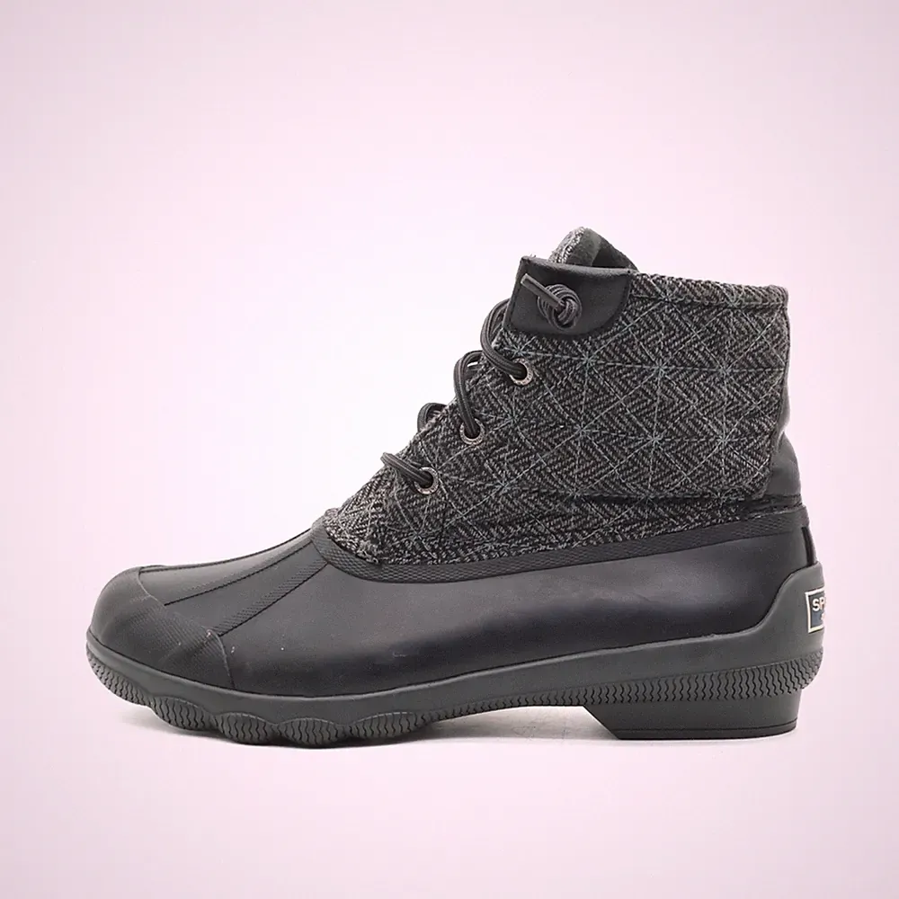 Sperry Damen STS99766 Boots Schwarz Grau Wolle Profilsohle Stiefel EU 38