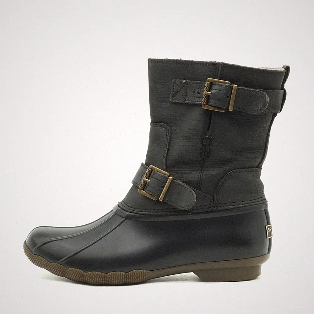 Sperry Damen STS99834 Stiefel Schwarz Gummi Mittel Boot Stiefeletten EU 38.5