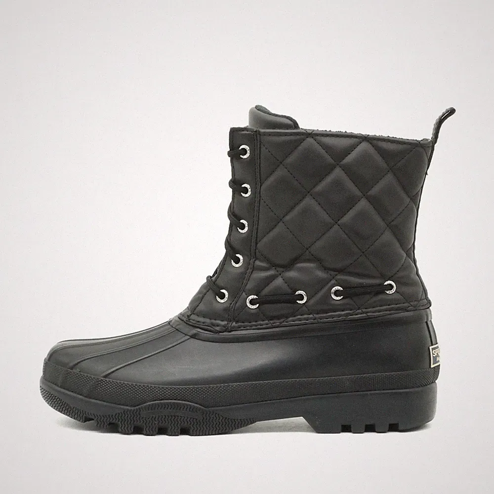 Sperry Damen Top-Sider Stiefel Schwarz Textil/Gummi Mittel Winterstiefel EU 40