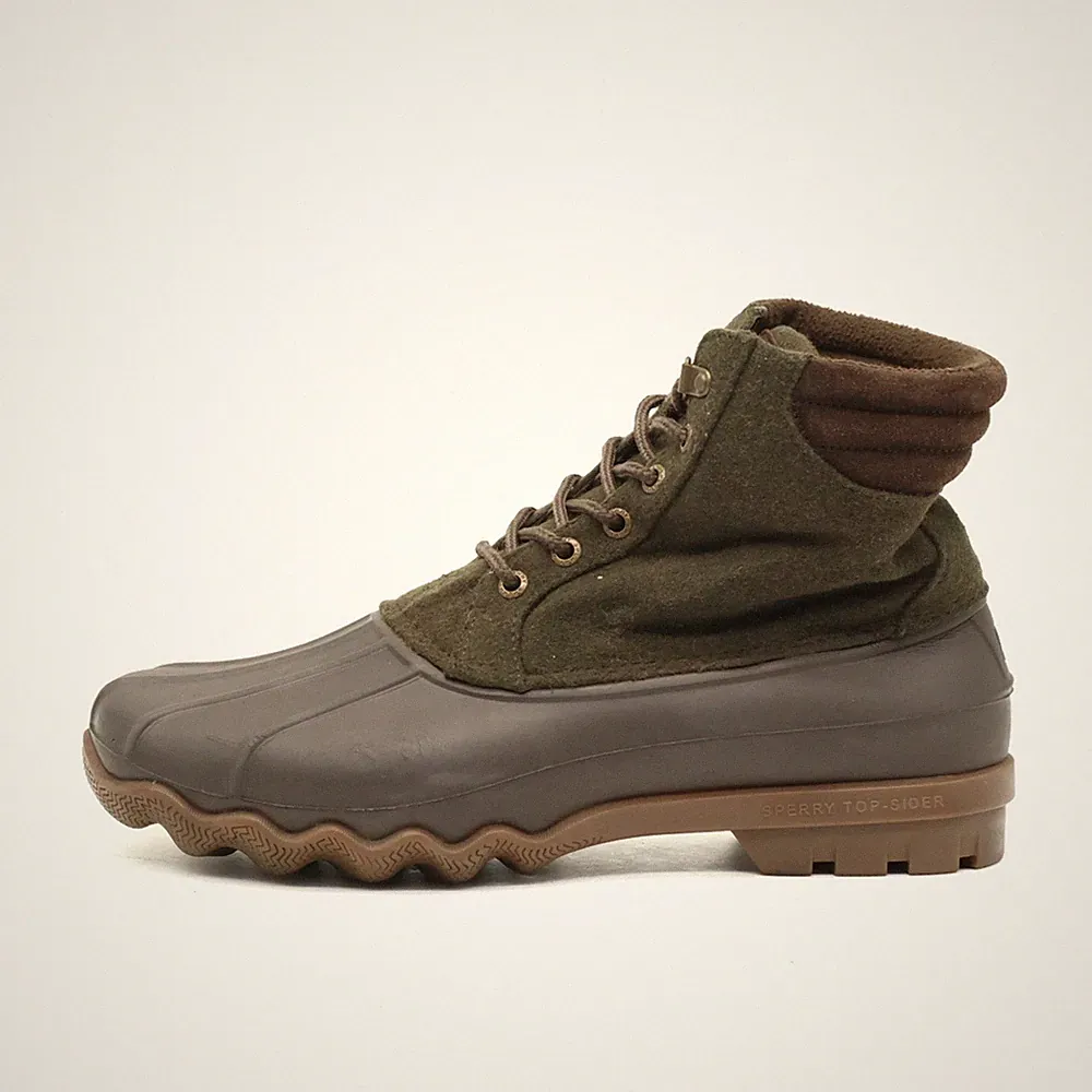 Sperry Herren STS22310 Stiefel Oliv, Braun Textil, Top-Sider Duckboot EU 41,5