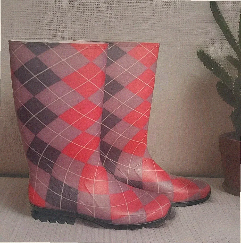 SPIRALE Gr. 39 - Gumminstiefel, tartan-Muster, Damen