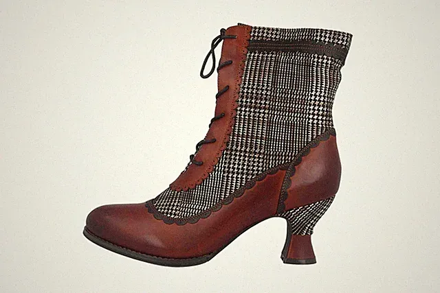 Spring Footwear BEWITCH Stiefel in Übergrößen Braun BEWITCH-PLAID-MBRM große Dam