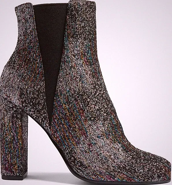 STEVE MADDEN EFFECT MULTI METALLIC SCHWARZ/SILBER MIT REFLEXEN ORIGINAL STIEFEL