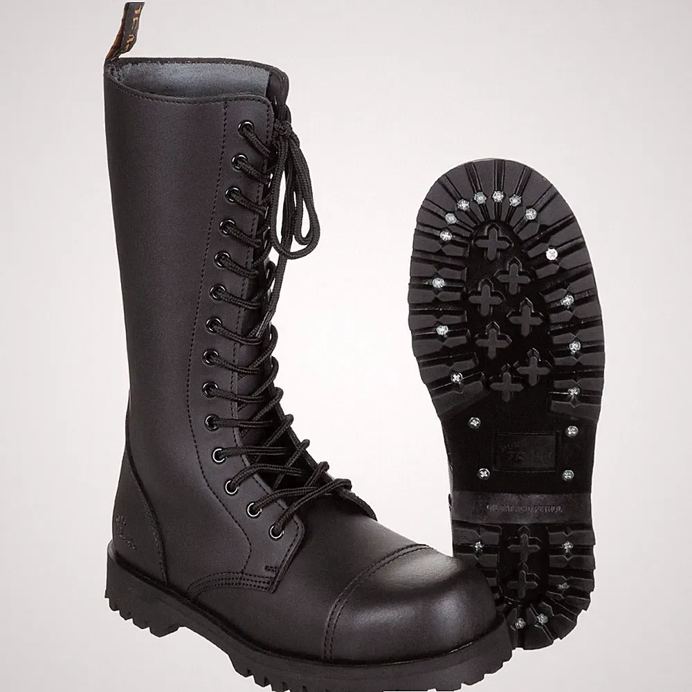 Stiefel 14-Loch Pure Trash Stahlkappe Schrauben Motorraddstiefel Springerstiefel