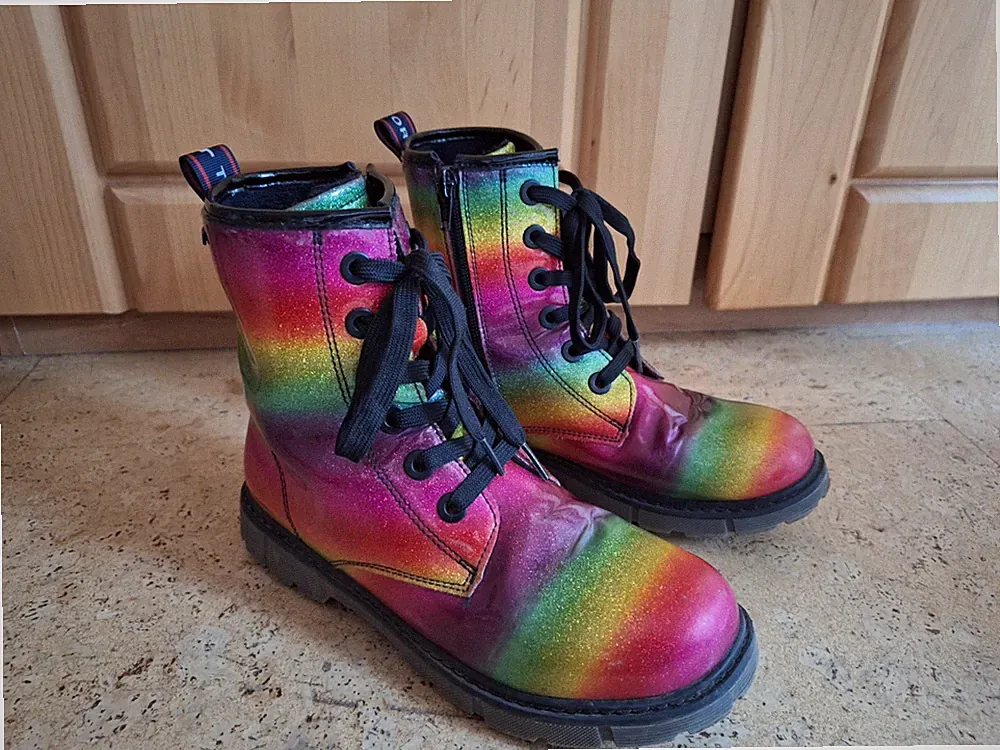 Stiefel Boot Gummistiefel Gefüttert Winterschuh Tom Tailor Bunt Glitzer Größe 35