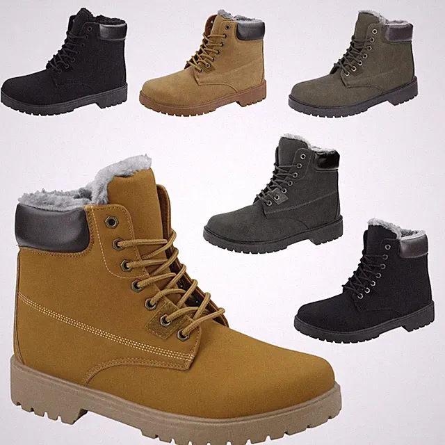 Stiefel Boots Gefüttert Winter Schuhe Stiefeletten Schnürstiefel Männer Schuhe