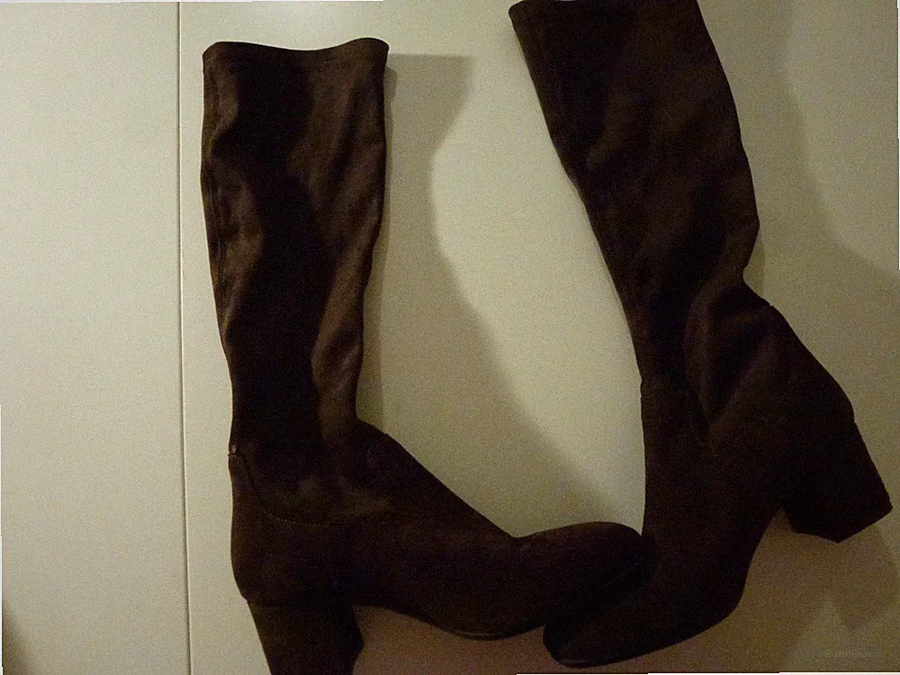 Stiefel Damen, braun, Overknee, Obermaterial Velours, Sohle Gummi, Gr. 38