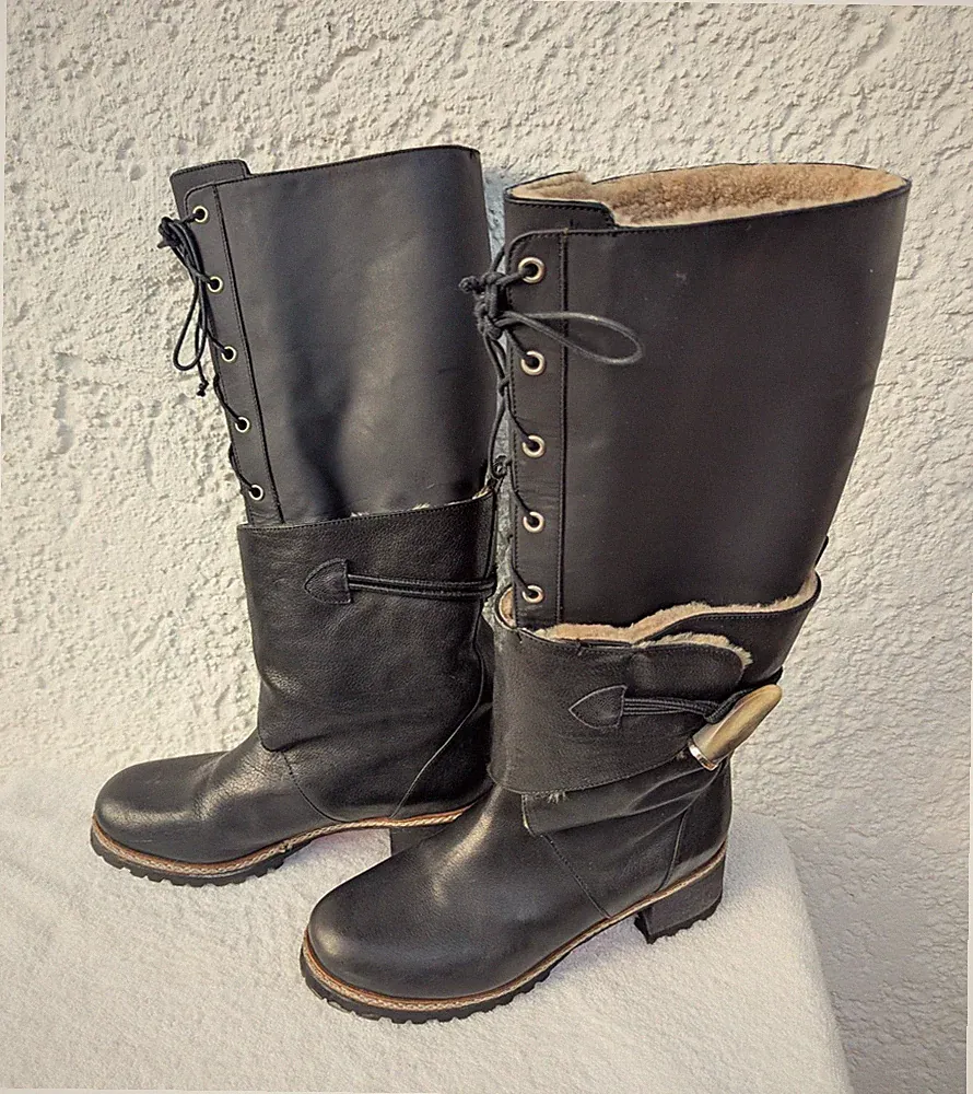 Stiefel / Frankie Morello / Leder / Fell / Gr. 37,5