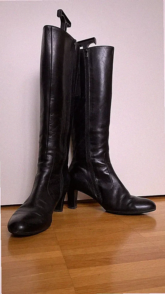 Stiefel Gabor 39 Leder, schwarz, schmal, hoch, gepflegter Zustand