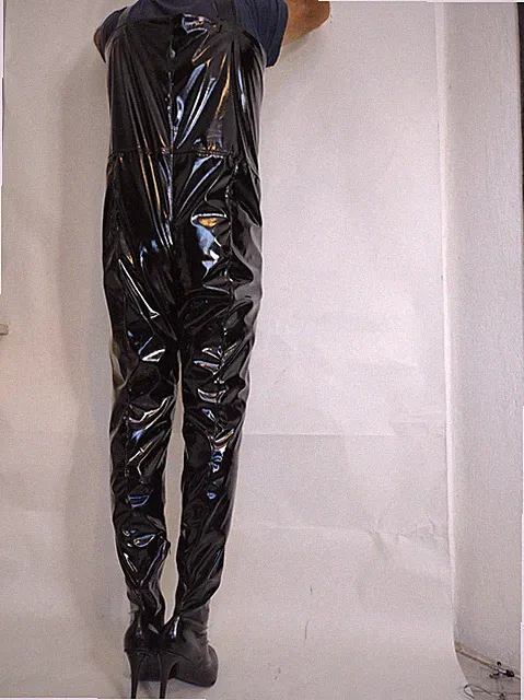 Stiefel hose reichte bis zu den Achselhöhlen flexibles PVC heels 12cm 40