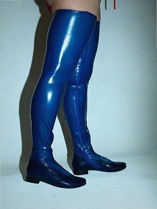 stiefel latex gummi-100% -size 37-47 producer Polen color blau