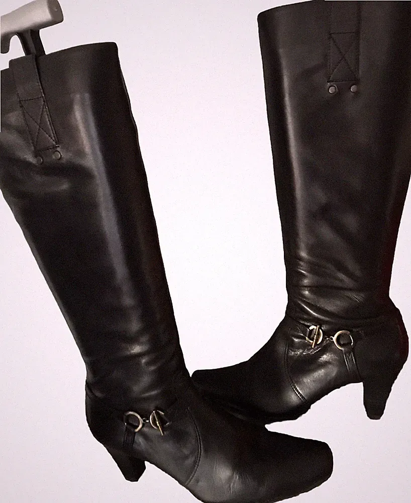 Stiefel, Peter Kaiser, Langschaft, Leder, schwarz, Gr.7, 1A-makellos