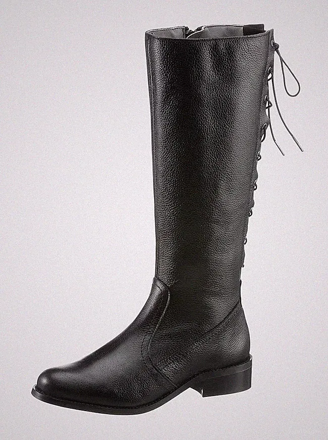 Stiefel schwarz 40 Damen Leder Heine UVP:199€ 1.909