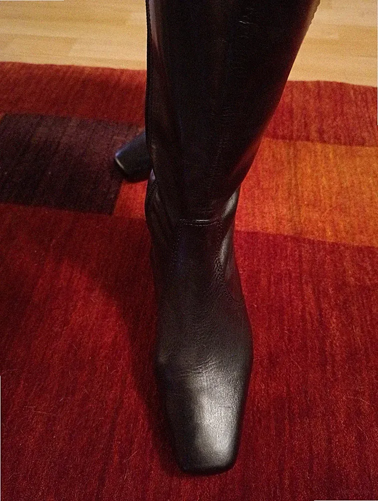 Stiefel schwarz echtes Leder NEU 7 41 Caprice hoch Absatz 5cm Weite flexibel