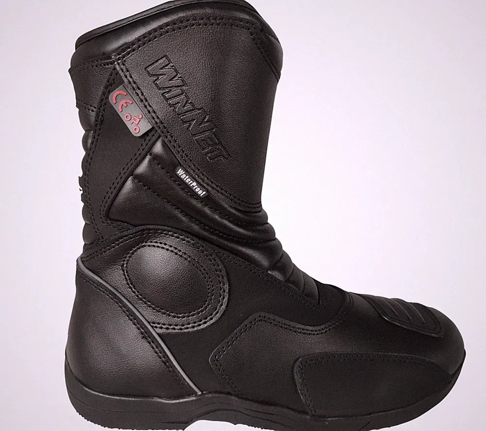 Stiefelette WinNet Low Motorradstiefel Leder Protektoren CE Zulassung