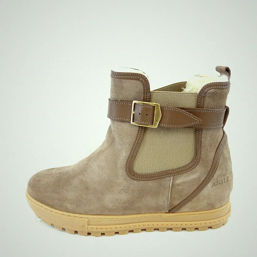Stiefeletten Aigle Braun Damen Schuhe Boots Futter Echt Leder DE 40 Np 159 Neu