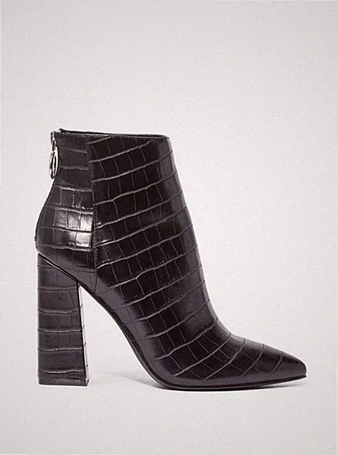 Stiefeletten Audrina schwarz Kroko Justfab Größe US 9,5 UK 7,5 EUR 40,5