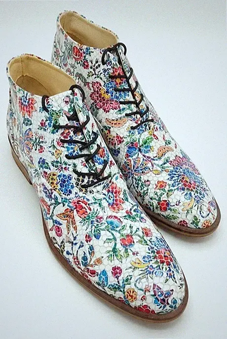 Stiefeletten Damen Prophecy Echtleder Weiß Blumen Schnürer Boots EU 40