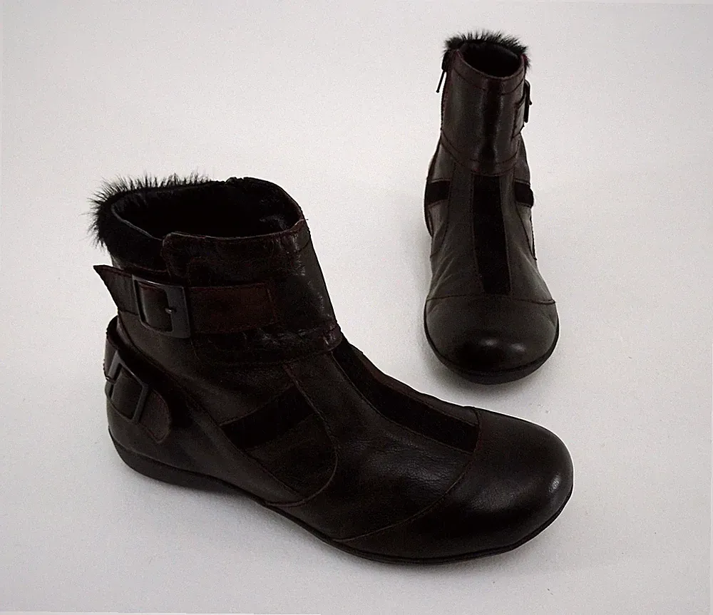 Stiefeletten Josef Seibel Reißverschluss Echtleder braun Gr. 36