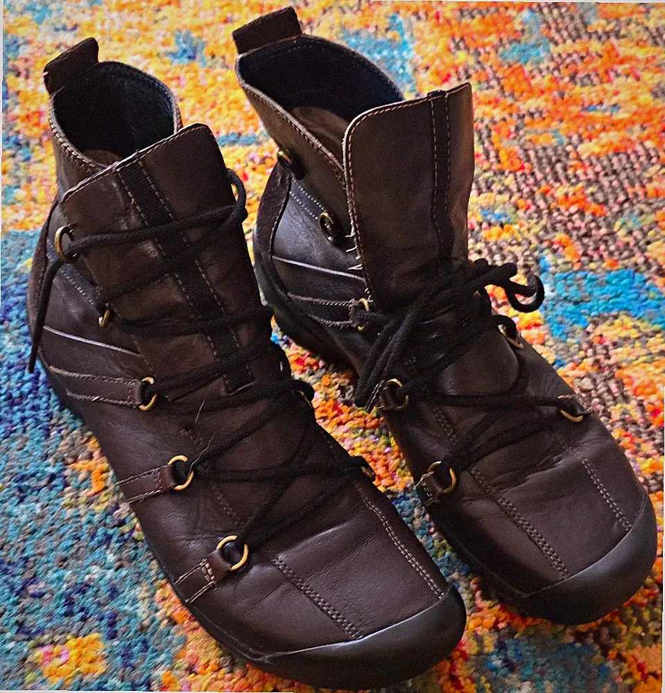 Stiefeletten Leder braun EU 39 Schnürung Knöchel Gummisohle Ösen 1604