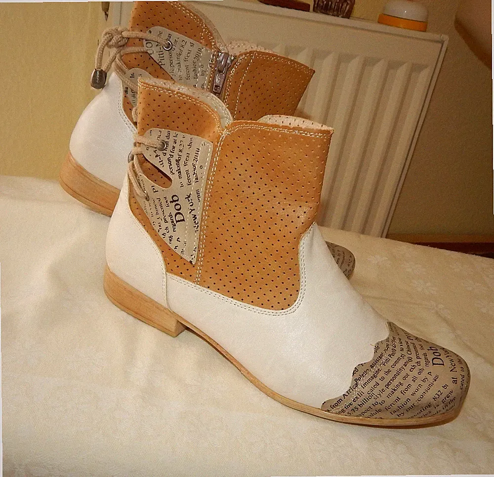 Stiefelletten von Grogo Go Go - Gr. 40- Beige /Braun