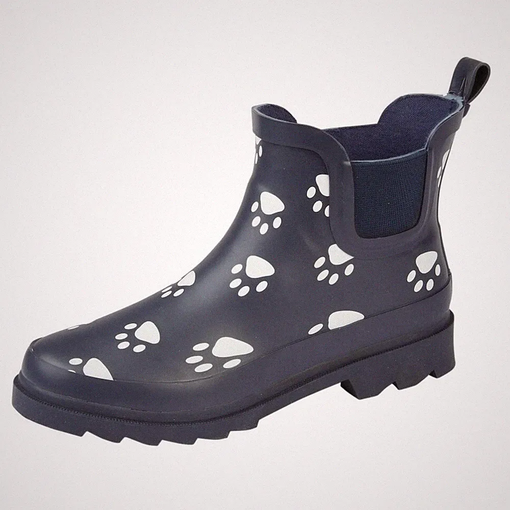 StormWells - Damen Gummistiefel, Pfoten-Muster (DF2143)
