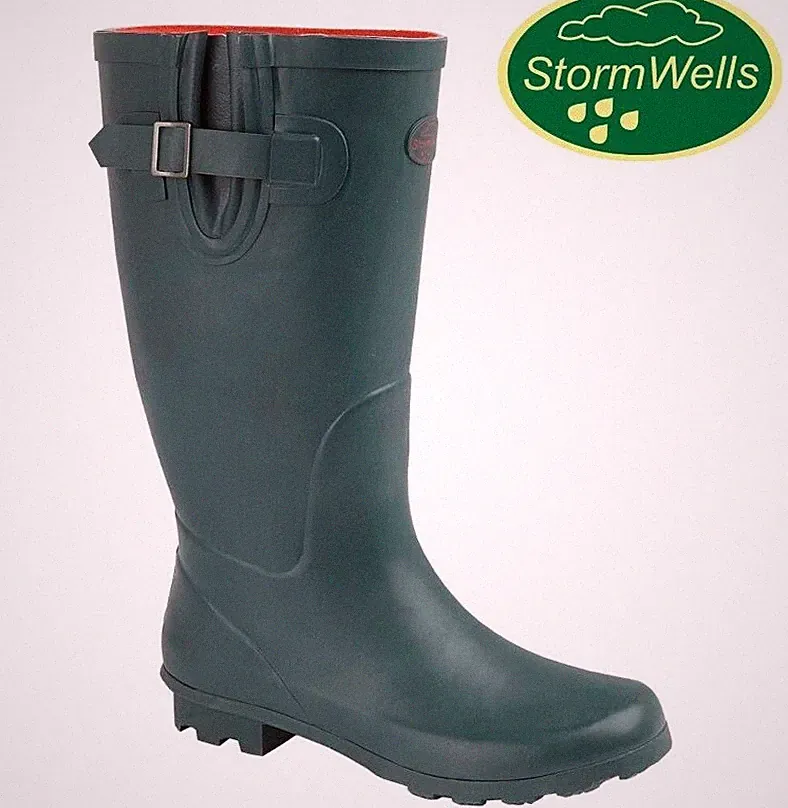 Stormwells Damen V Zwickel Stylische Weites Bein Gummistiefel Gummistiefel Festival Gr.