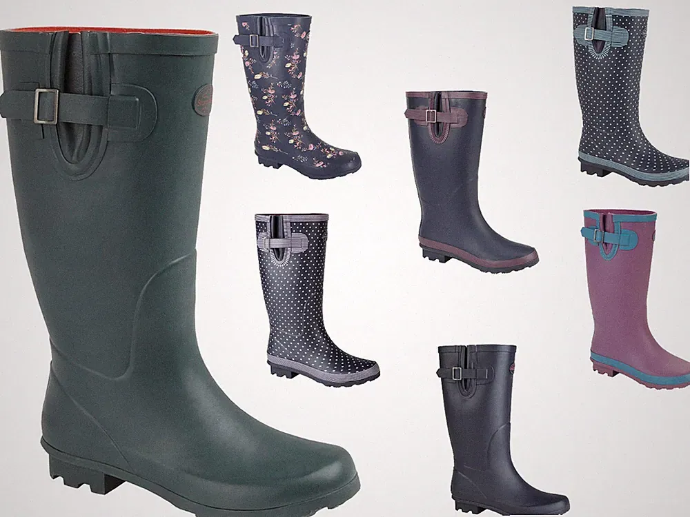 Stormwells Damen Weitschaft Gummistiefel Regen Schnee Wasserdicht Gummistiefel 3-9