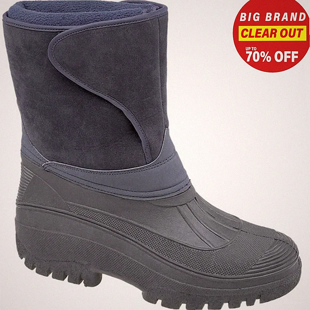 Stormwells Thermo Klettverschluss Herren Isoliert Gummistiefel Marineblau