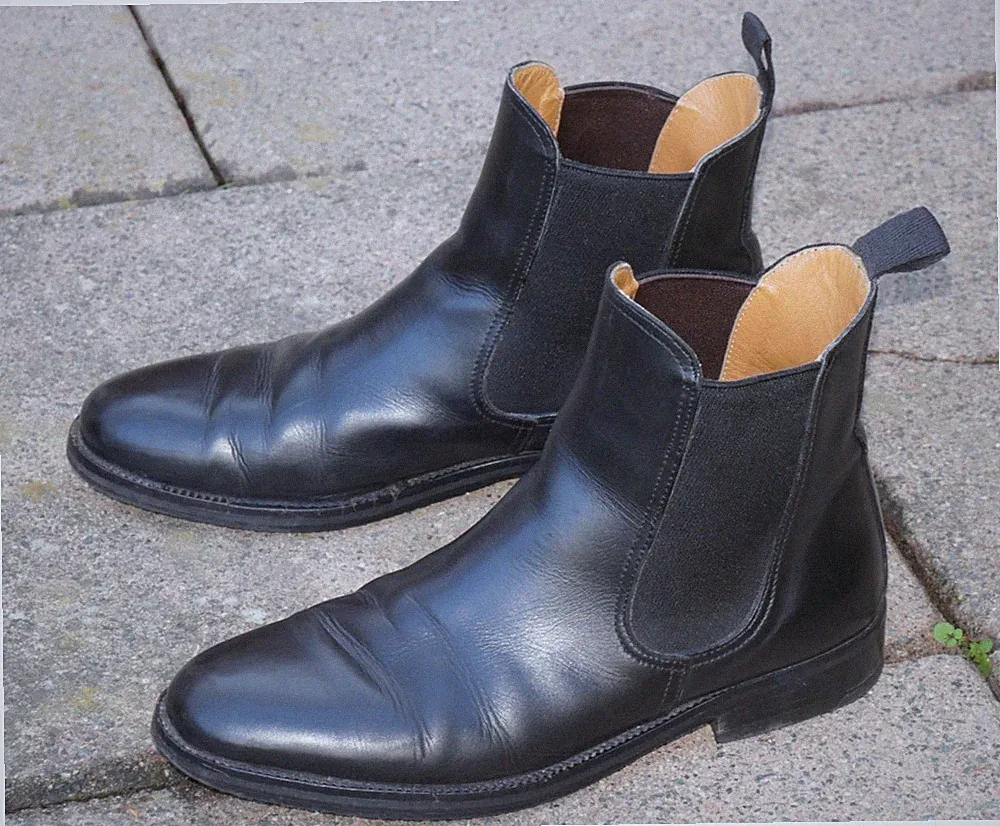 STRACAM Chelsea Boots Leder Schwarz Gr. 39,5 6,5 Made in Italy 👢